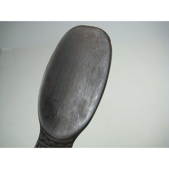 Carved Wooden Fork Spoon Salad Serving Set Tribal Home Kitchen Decor Inlay - Picture 10 of 12